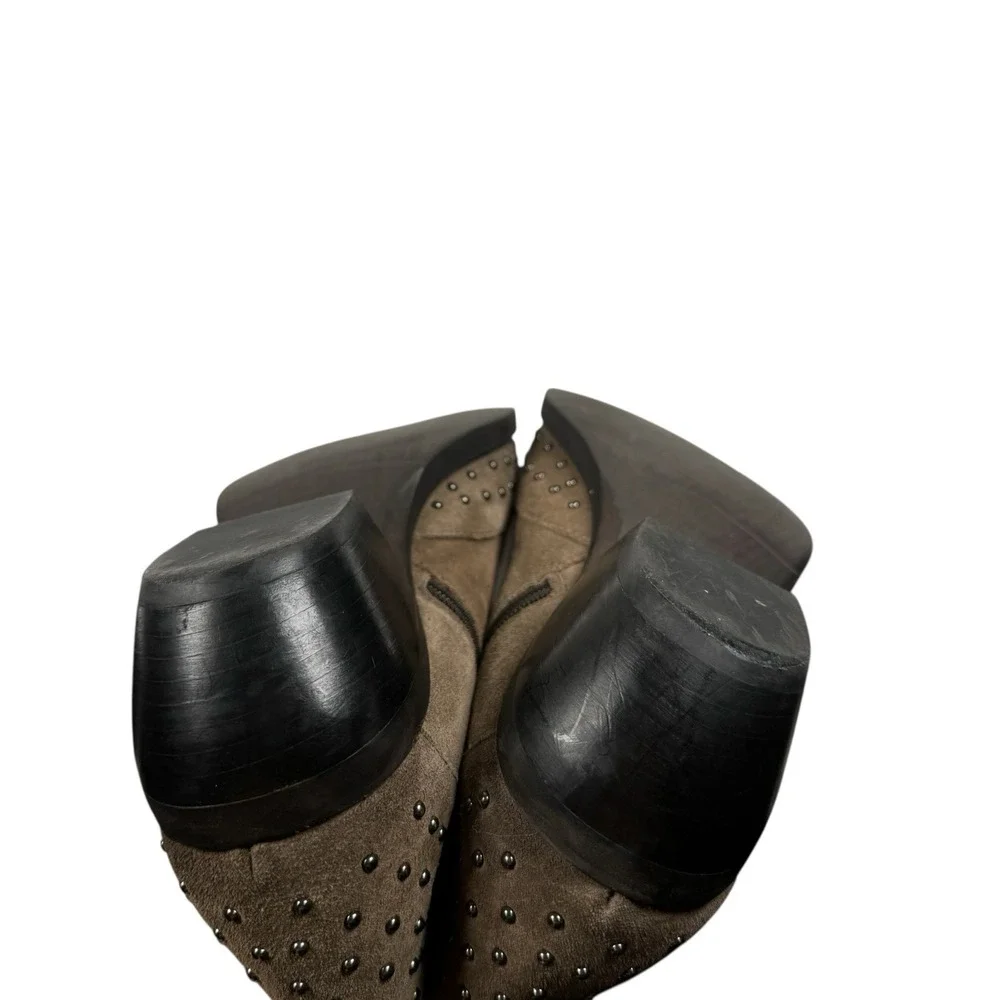 Emanuele Crasto‎ Suede Studded Western Cowgirl Boho Point Toe Ankle Booties 7.5